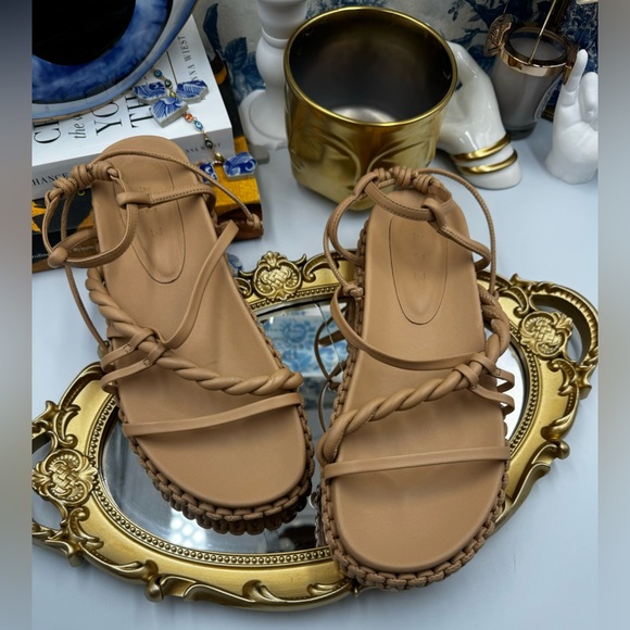 🆕 AJE 🧿 NWOT Tryphena Platform Twist Sandal, Beige - SIZE 37 - Picture 3 of 16